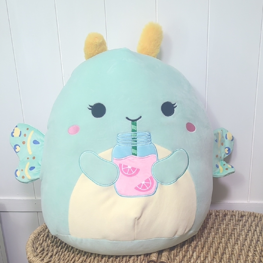 Super Rare 20' Connie Squishmallows Mint Green Plush with Lemonade Design